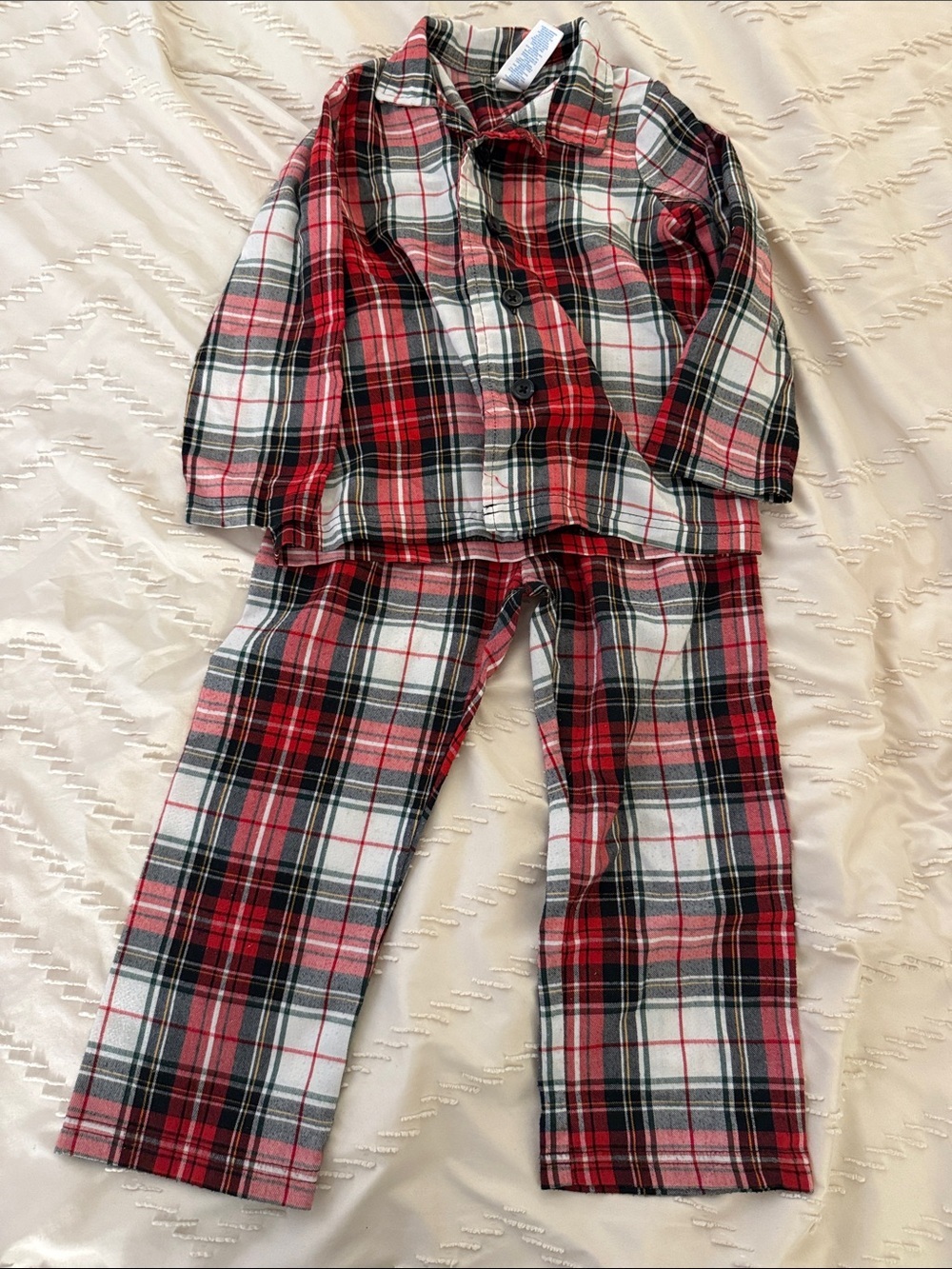 Kids Red Plaid Pajama Set